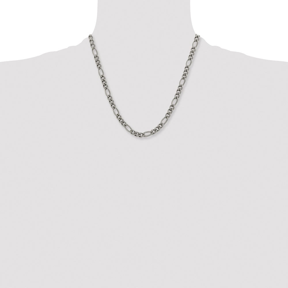 Chisel Titanium Polished 7mm 20 inch Figaro Chain