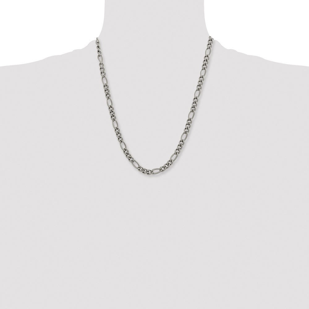 Chisel Titanium Polished 7mm 22 inch Figaro Chain