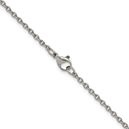 Chisel Titanium Polished 2.25mm 20 inch Cable Chain