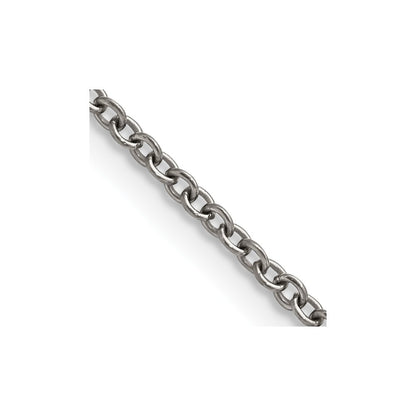 Chisel Titanium Polished 2.25mm 20 inch Cable Chain