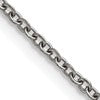 Chisel Titanium Polished 2.25mm 18 inch Cable Chain