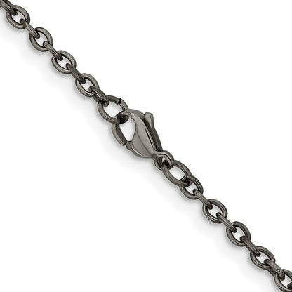 Chisel Titanium Polished 2.9mm 24 inch Cable Chain