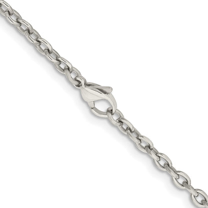 Chisel Titanium Polished 3.5mm 20 inch Cable Chain