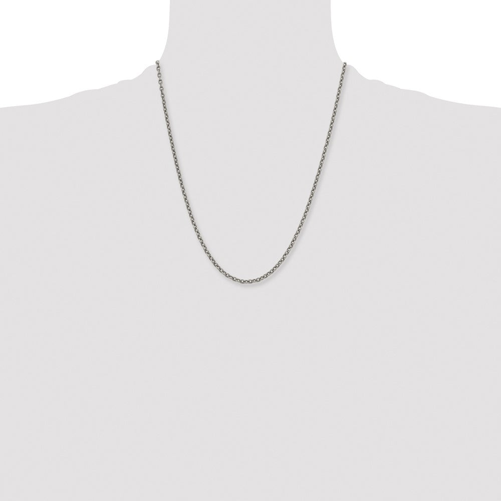Chisel Titanium Polished 3.5mm 22 inch Cable Chain