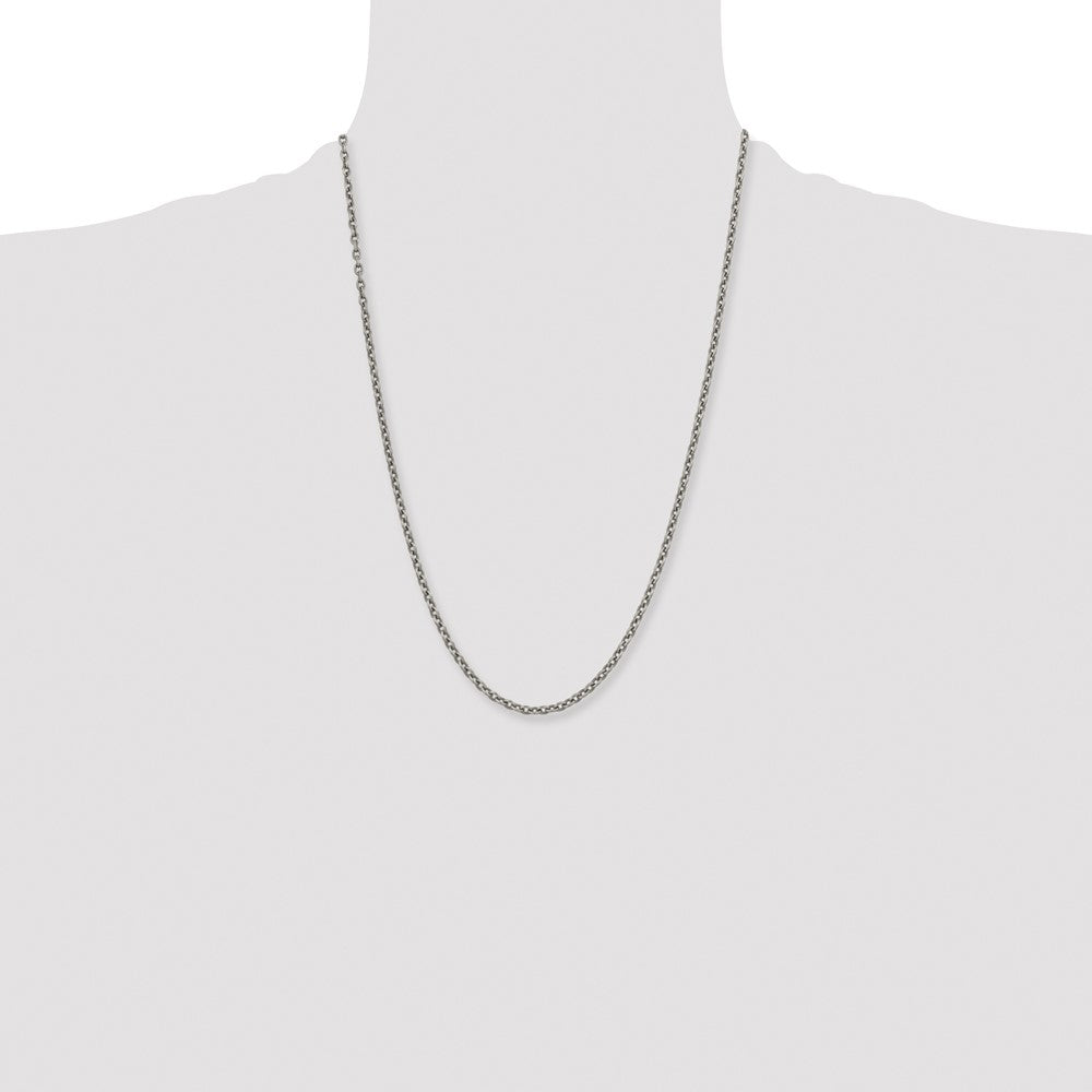 Chisel Titanium Polished 3.5mm 24 inch Cable Chain