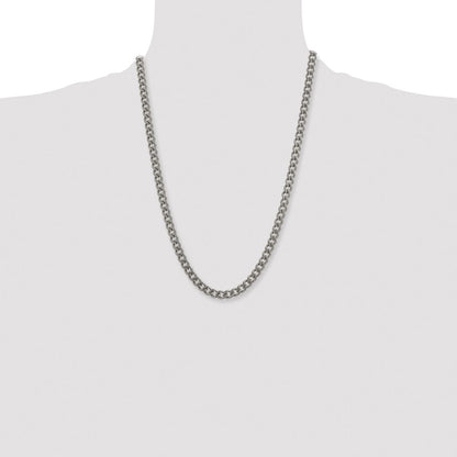 Chisel Titanium Polished 7.5mm 24 inch Curb Chain