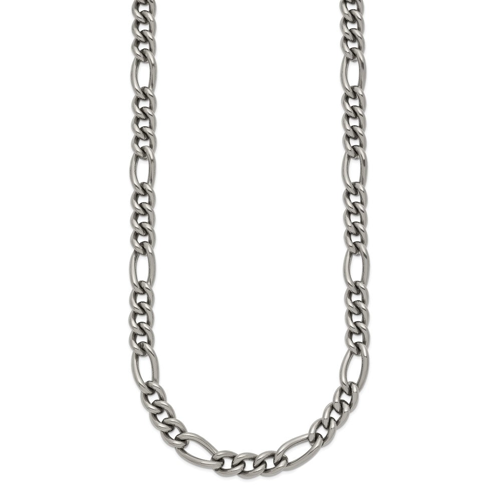 Chisel Titanium Polished 7mm 21.75 inch Figaro Chain