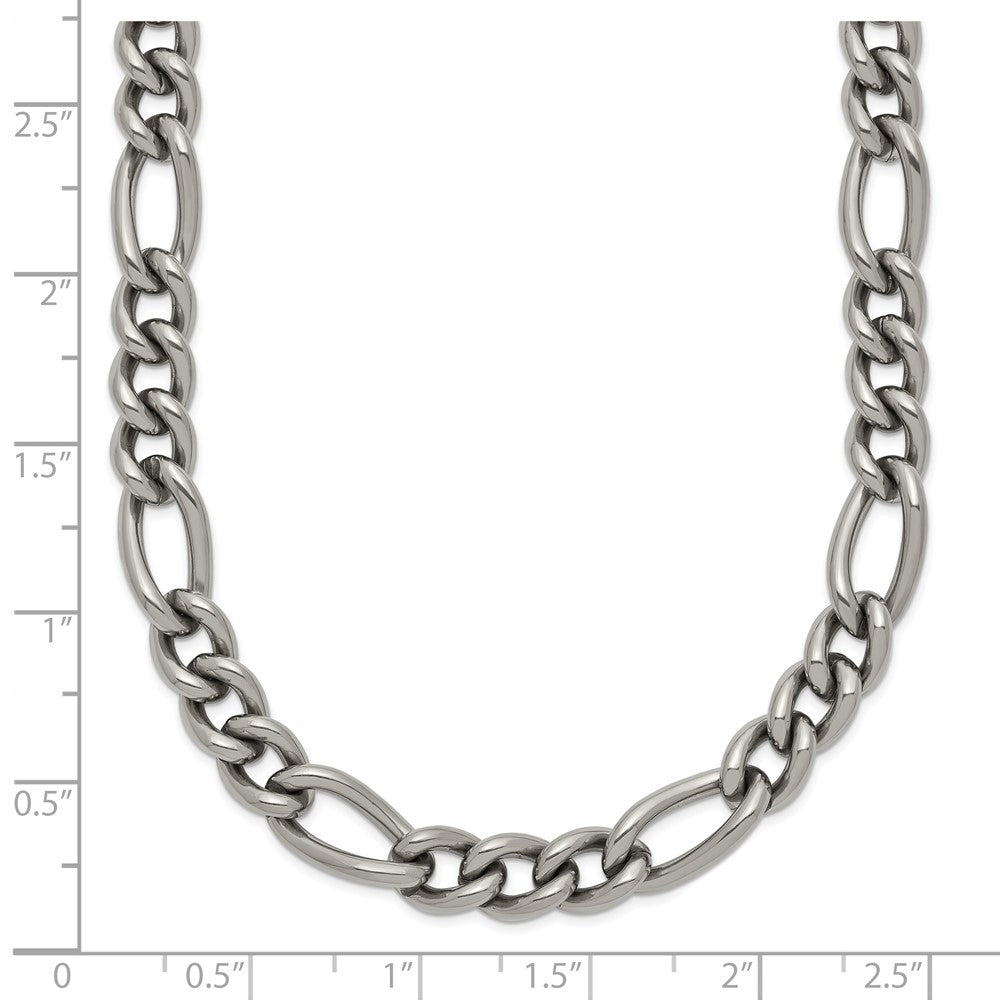 Chisel Titanium Polished 7mm 23.75 inch Figaro Chain
