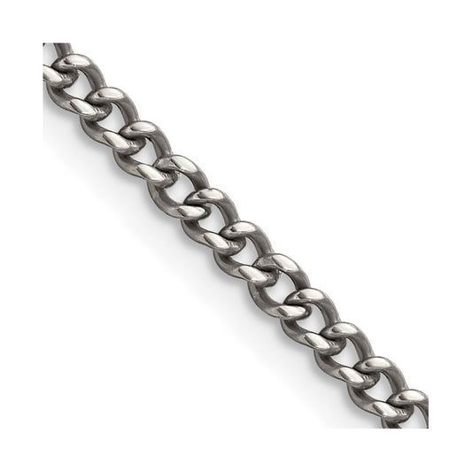 Chisel Titanium Polished 3.5mm 24 inch Curb Chain
