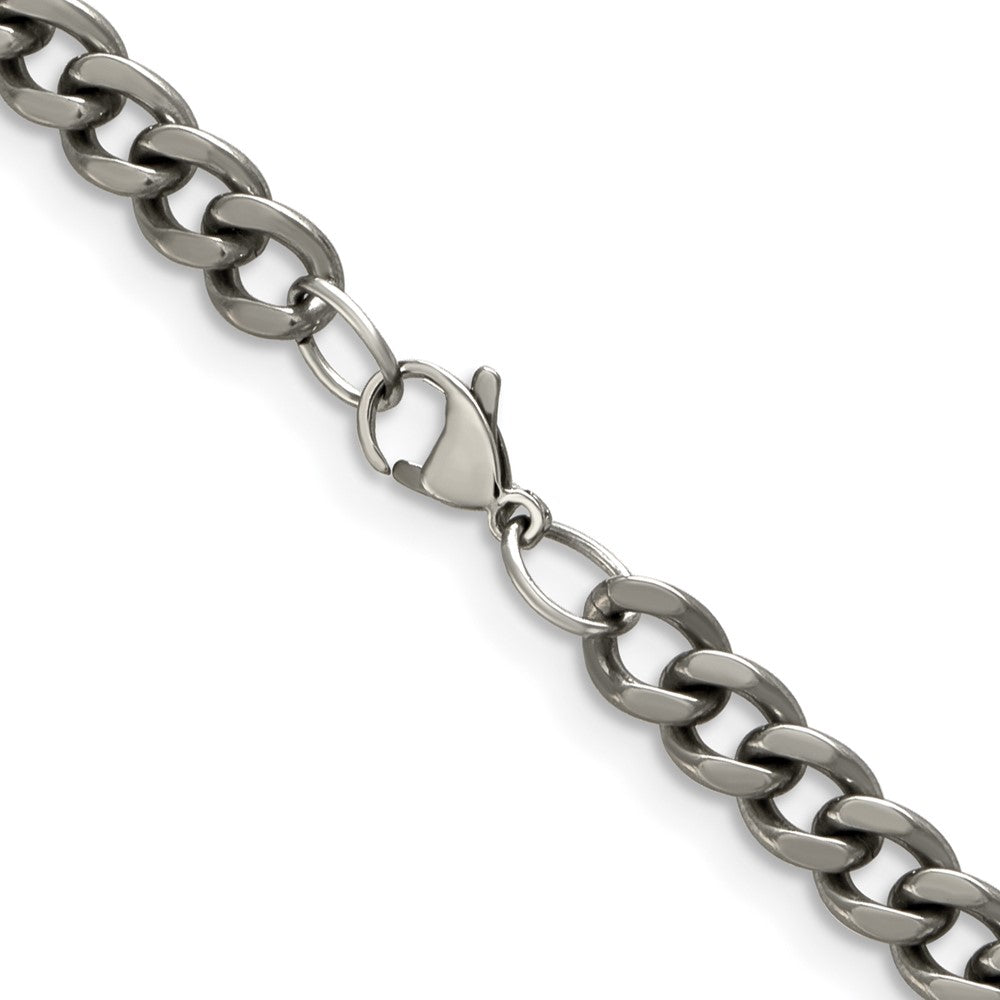 Chisel Titanium Polished 7.5mm 20 inch Curb Chain