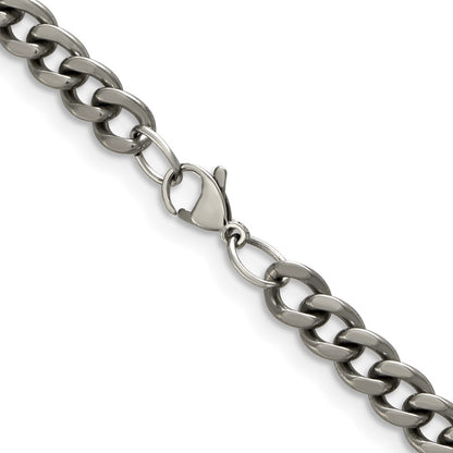 Chisel Titanium Polished 7.5mm 20 inch Curb Chain