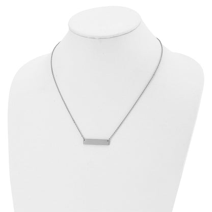 Chisel Titanium Polished Bar 19.5 inch with 2 inch extension Necklace