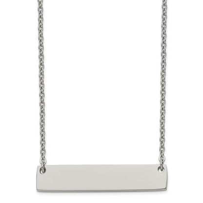 Chisel Titanium Polished Bar 19.5 inch with 2 inch extension Necklace