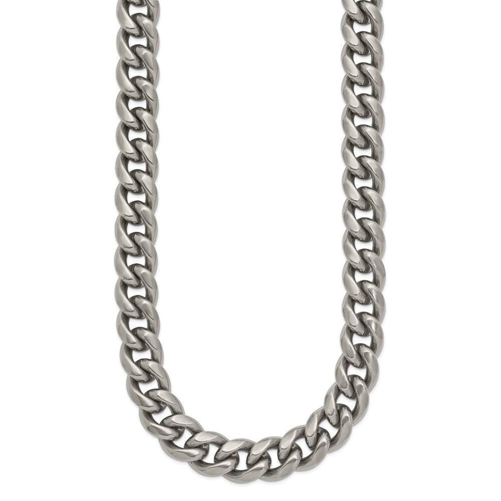 Titanium Polished 10.00mm Curb 22in Necklace