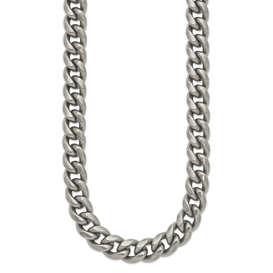 Titanium Polished 10.00mm Curb 22in Necklace