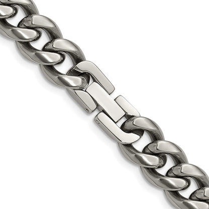 Titanium Polished 10.00mm Curb 20in Necklace