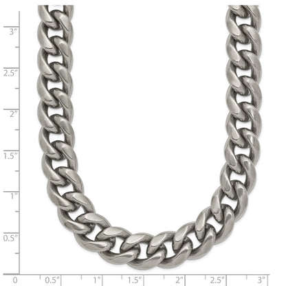 Titanium Polished 10.00mm Curb 24in Necklace