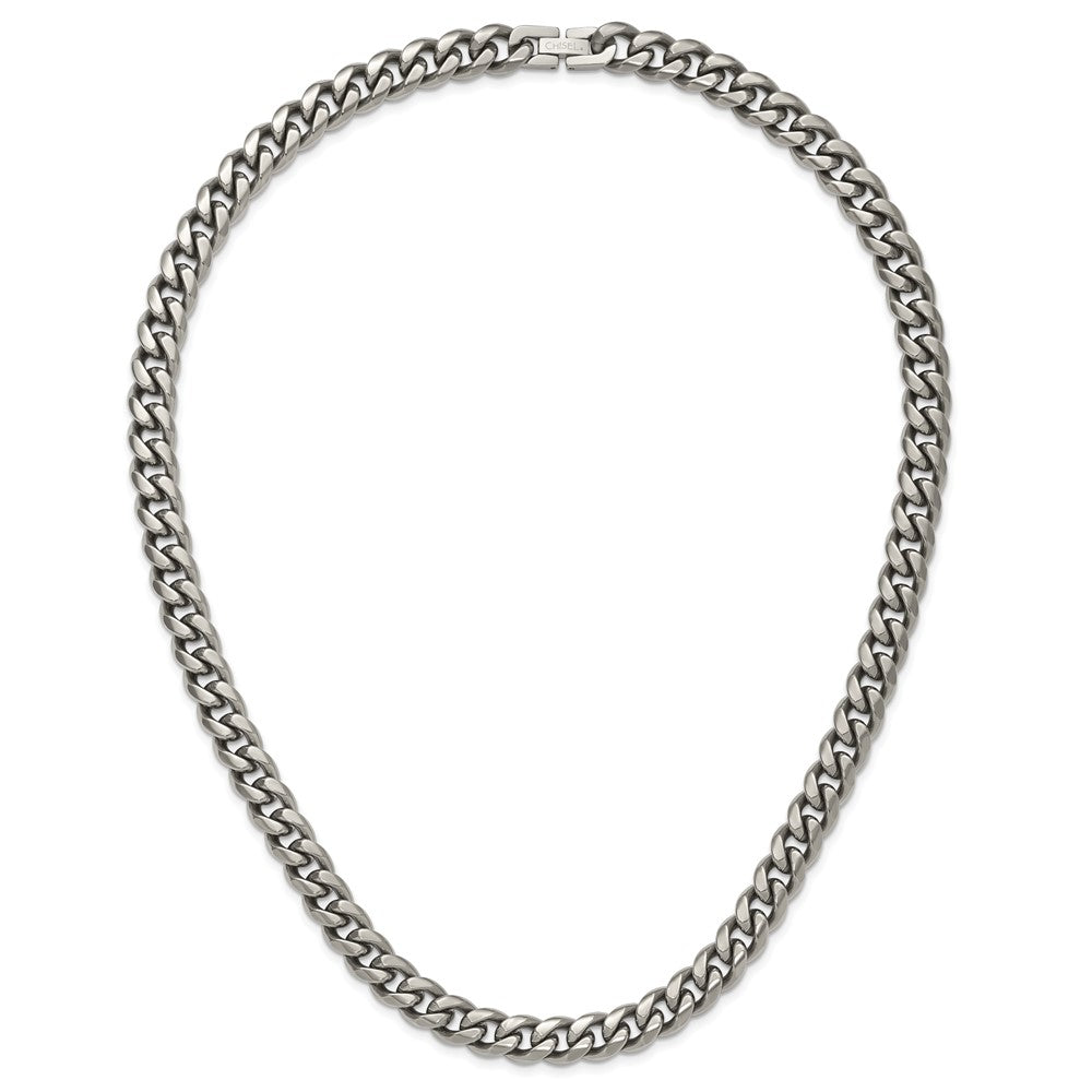 Titanium Polished 10.00mm Curb 22in Necklace
