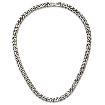 Titanium Polished 10.00mm Curb 22in Necklace