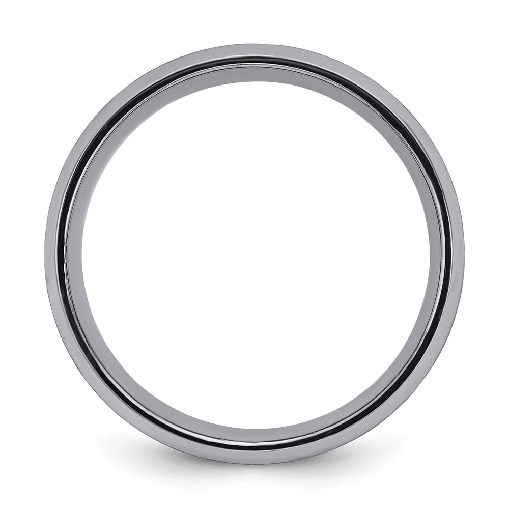 Chisel Tantalum Brushed and Polished 8mm Beveled Edge Band
