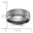 Chisel Tantalum Brushed and Polished 8mm Beveled Edge Band