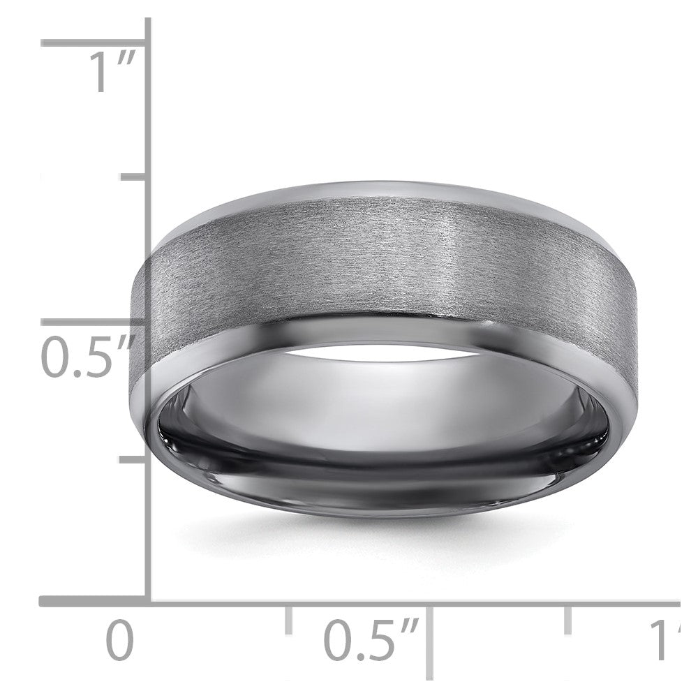 Chisel Tantalum Brushed and Polished 8mm Beveled Edge Band