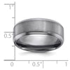 Chisel Tantalum Brushed and Polished 8mm Beveled Edge Band