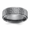 Chisel Tantalum Brushed and Polished Hammered Center 8mm Beveled Edge Band