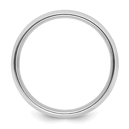 14k White Gold 6mm Heavyweight Comfort Fit Brushed Satin with Polished Beveled Edge Wedding Band Size 7