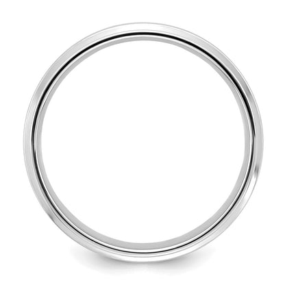14k White Gold 6mm Heavyweight Comfort Fit Brushed Satin Fancy Wedding Band Size 8
