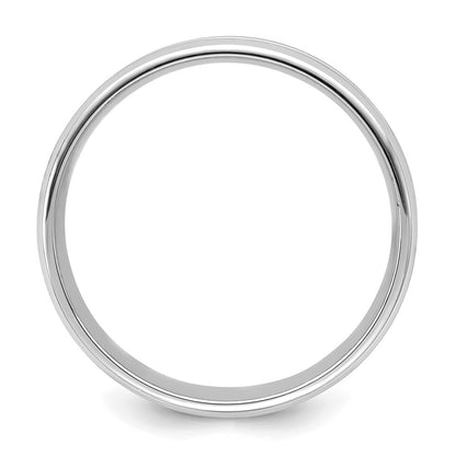 14k White Gold 6mm Lightweight Comfort Fit Brushed Satin with Center Groove Wedding Band Size 10