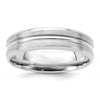 14k White Gold 6mm Lightweight Comfort Fit Brushed Satin with Center Groove Wedding Band Size 10