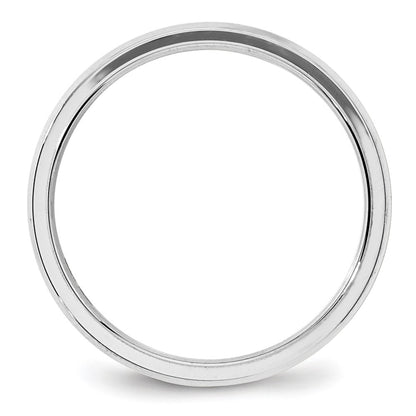 14k White Gold 4mm Beveled Edge Comfort Fit Wedding Band Size 7