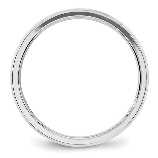 14k White Gold 4mm Beveled Edge Comfort Fit Wedding Band Size 7