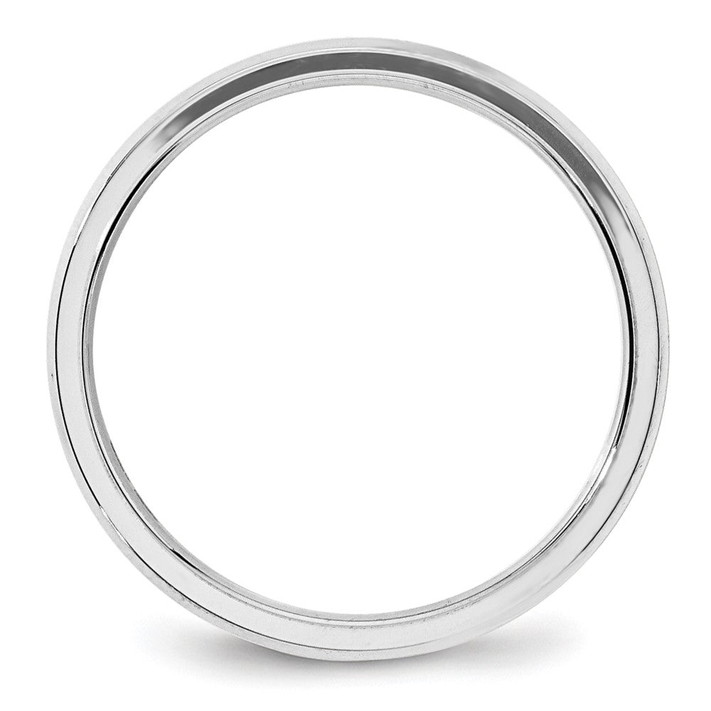 10k White Gold 4mm Beveled Edge Comfort Fit Wedding Band Size 7