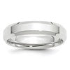 14k White Gold 5mm Beveled Edge Comfort Fit Wedding Band Size 8