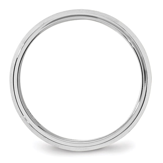 10k White Gold 6mm Beveled Edge Comfort Fit Wedding Band Size 11