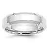 14k White Gold 6mm Beveled Edge Comfort Fit Wedding Band Size 5