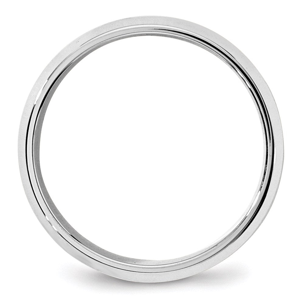 14k White Gold 7mm Beveled Edge Comfort Fit Wedding Band Size 7