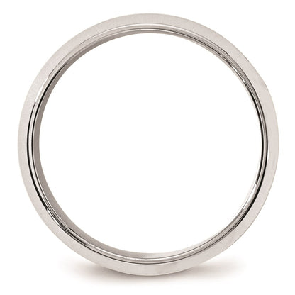 14k White Gold 8mm Beveled Edge Comfort Fit Wedding Band Size 6