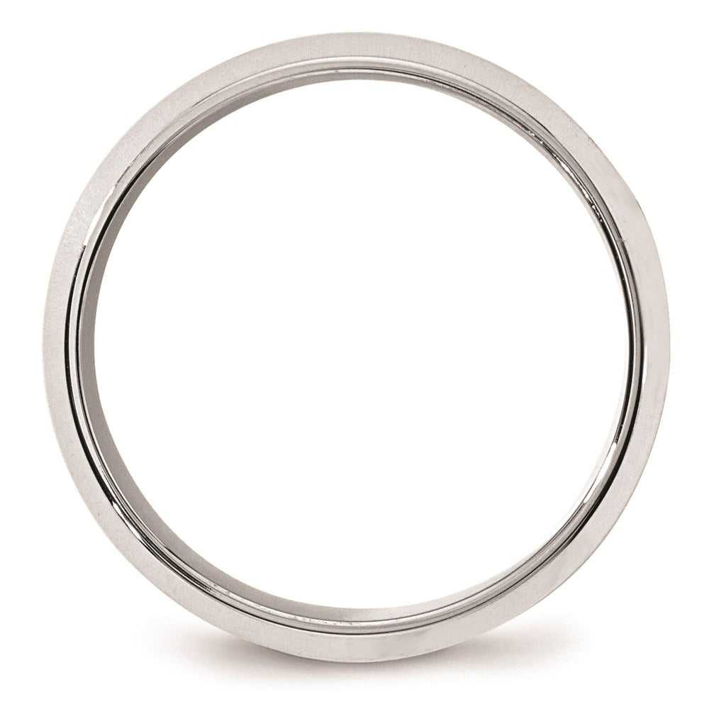 10k White Gold 8mm Beveled Edge Comfort Fit Wedding Band Size 13