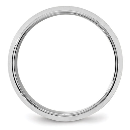 10k White Gold 8mm Beveled Edge Comfort Fit Wedding Band Size 10.5