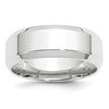 14k White Gold 8mm Beveled Edge Comfort Fit Wedding Band Size 9