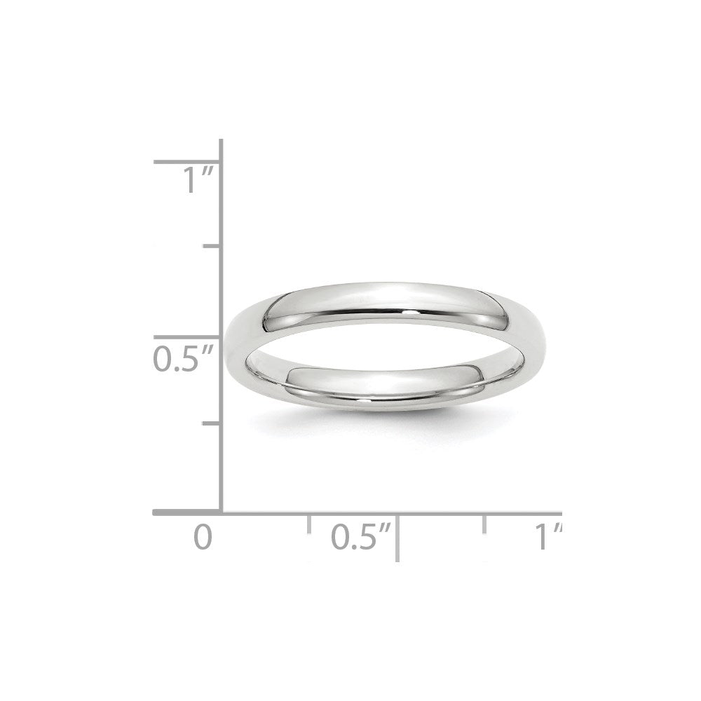 10k White Gold 3mm Standard Weight Comfort Fit Wedding Band Size 8