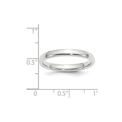 10k White Gold 3mm Standard Weight Comfort Fit Wedding Band Size 11