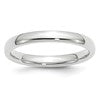 14k White Gold 3mm Standard Weight Comfort Fit Wedding Band Size 7