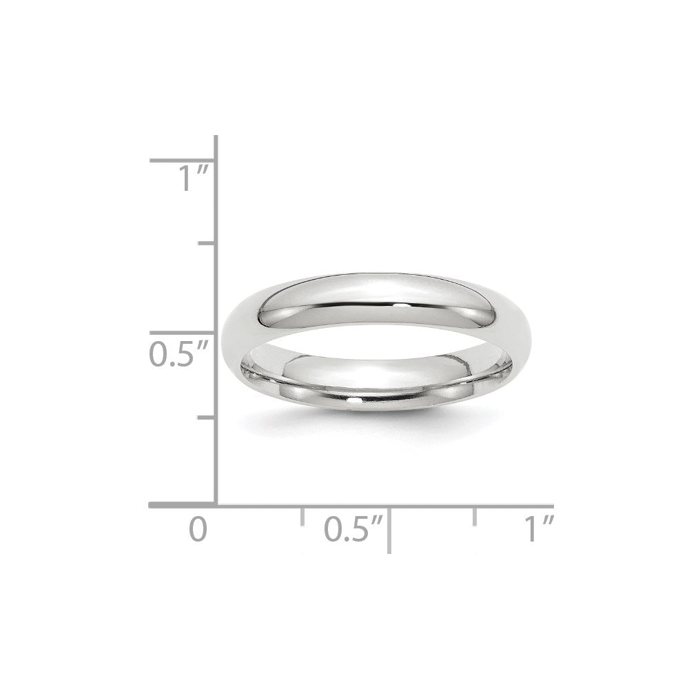 14k White Gold 4mm Standard Weight Comfort Fit Wedding Band Size 7