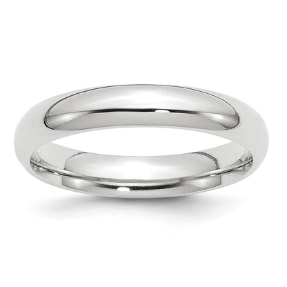 14k White Gold 4mm Standard Weight Comfort Fit Wedding Band Size 10