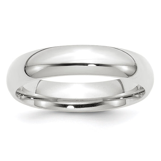 10k White Gold 5mm Standard Weight Comfort Fit Wedding Band Size 7.5