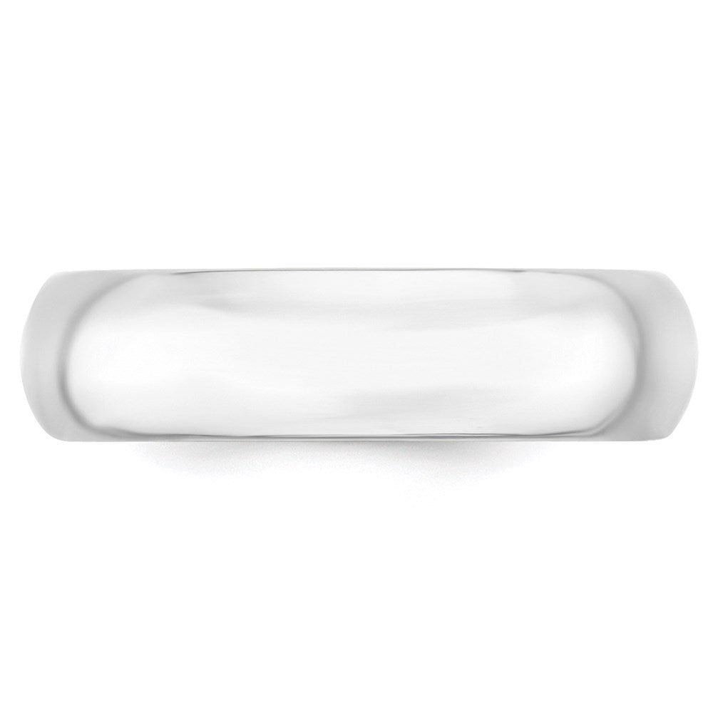 14k White Gold 6mm Standard Weight Comfort Fit Wedding Band Size 10.5